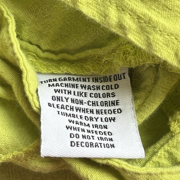 Style & Co. lime green cotton blouse with beading, size L - Picture 7 of 8